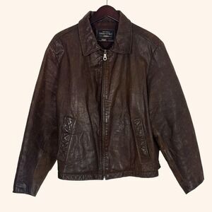 Vintage Banana Republic Brown Leather Bomber Jacket